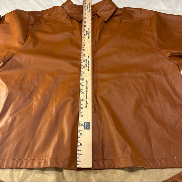 Anthropologie Tan Faux Leather Top (C) - Picture 5 of 8